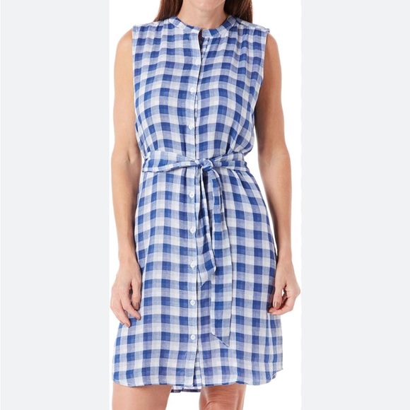 Caribbean Joe Dresses & Skirts - NWT Caribbean Joe Sleeveless Blue Gingham Button Front Gauze Dress L